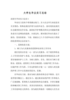 大学生毕业实习总结精编.docx