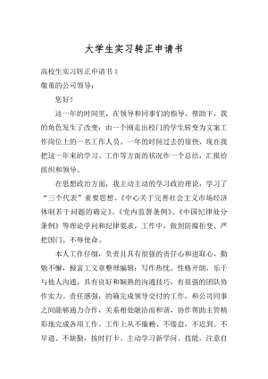 大学生实习转正申请书精品.docx