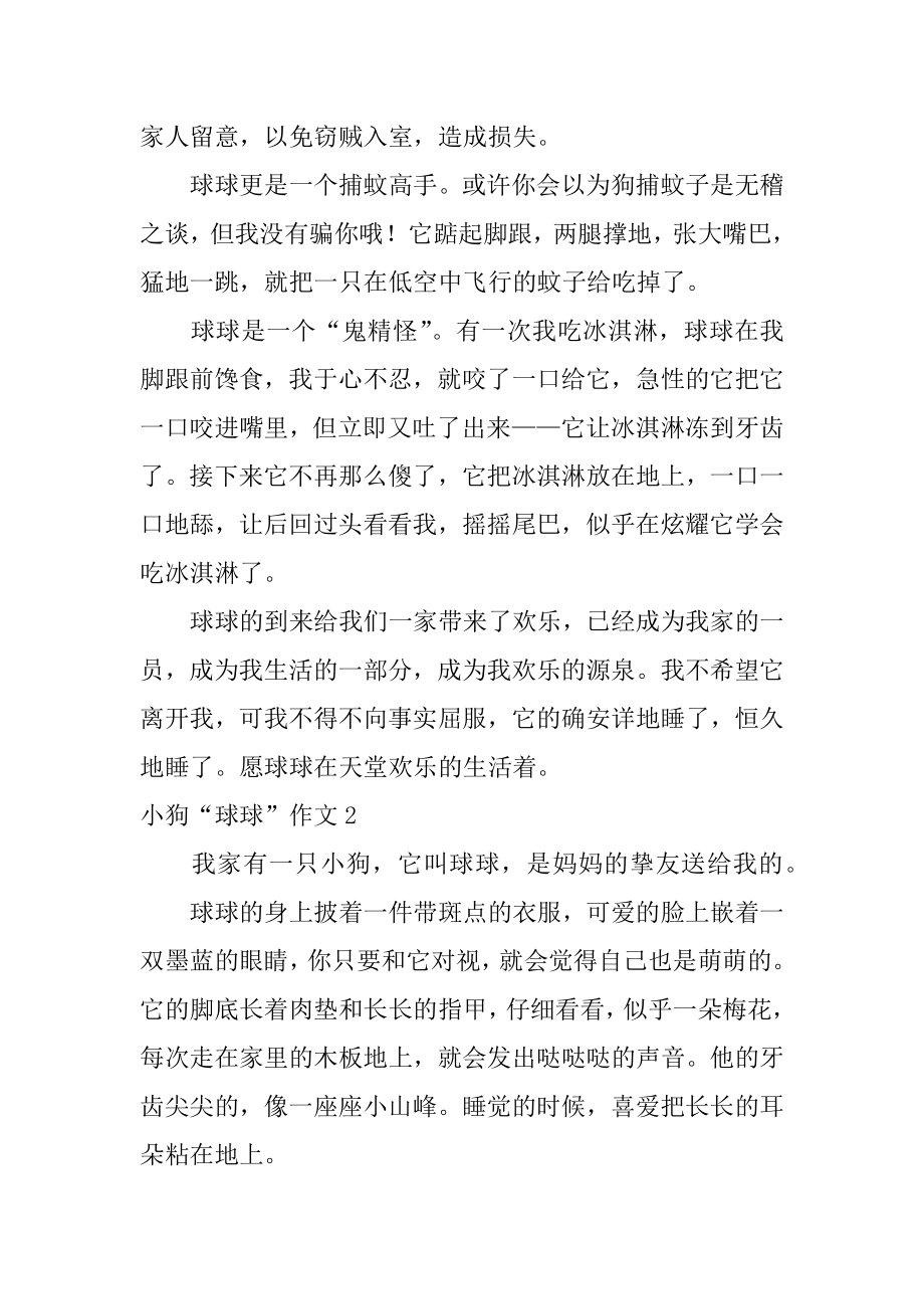 小狗“球球”作文汇总.docx_第2页