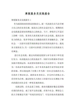 寒假服务员实践报告精选.docx