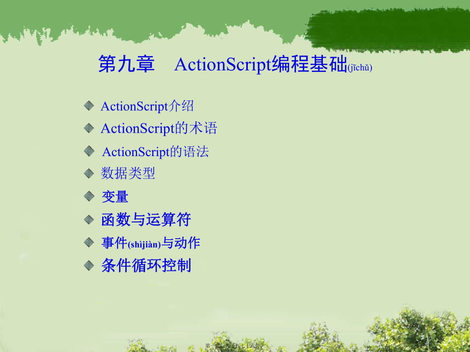 最新ActionScript编程基础 -Flash(共176张PPT课件).pptx_第1页