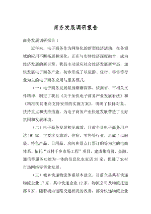 商务发展调研报告精选.docx