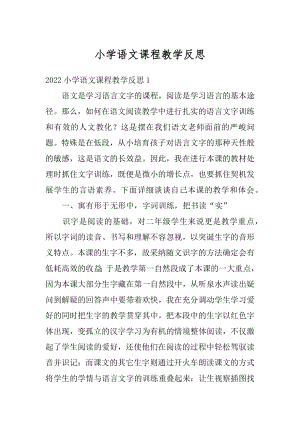 小学语文课程教学反思精编.docx