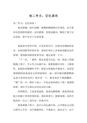 初二作文：记忆深处精选.docx