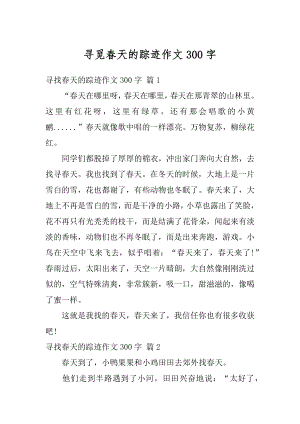 寻觅春天的踪迹作文300字精编.docx