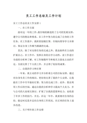 员工工作总结及工作计划范例.docx