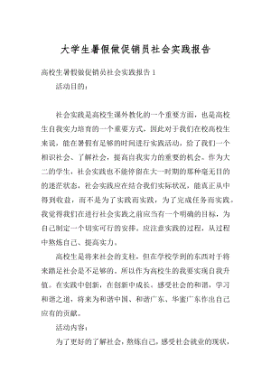 大学生暑假做促销员社会实践报告精选.docx