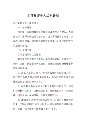 实习教师个人工作计划例文.docx