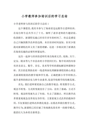 小学教师参加培训后的学习总结精选.docx