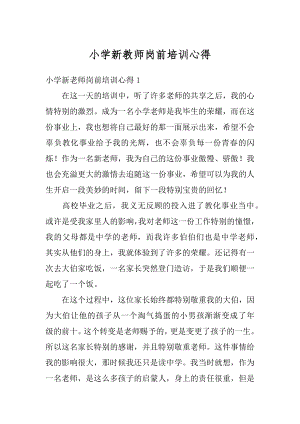 小学新教师岗前培训心得最新.docx