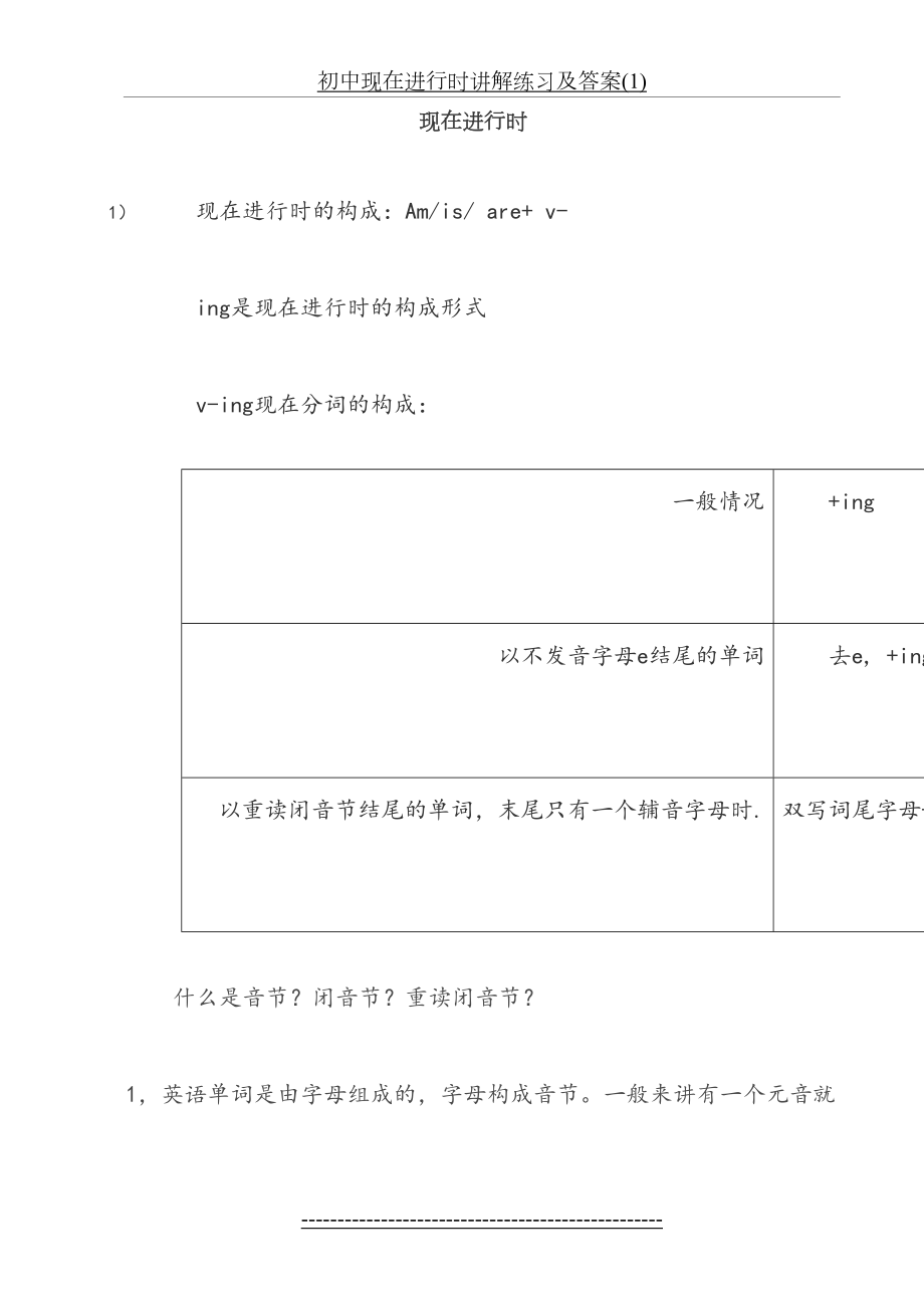 初中现在进行时讲解练习及答案(1).doc_第2页