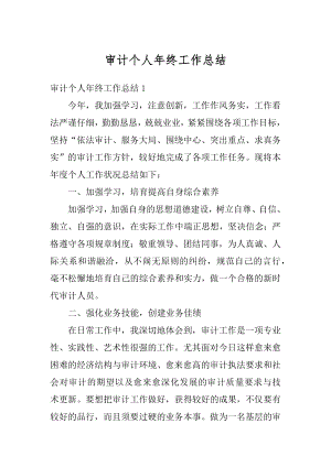 审计个人年终工作总结汇编.docx