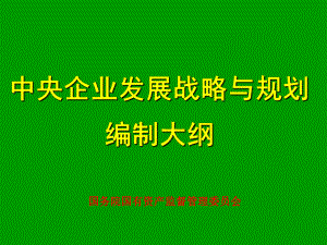 企业发展战略与规划编制大纲ppt课件.ppt