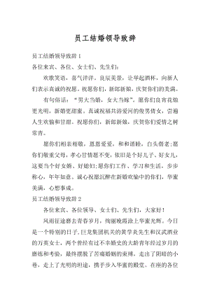 员工结婚领导致辞例文.docx