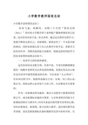 小学数学教师国培总结范本.docx