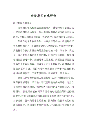 大学期间自我评价精编.docx