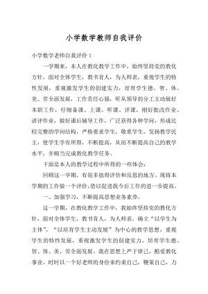 小学数学教师自我评价范本.docx