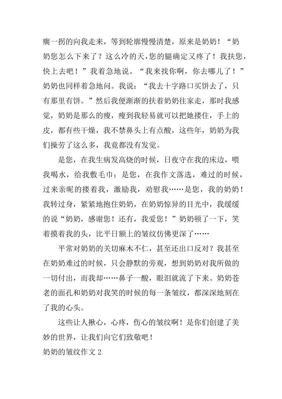 奶奶的皱纹作文汇总.docx_第2页