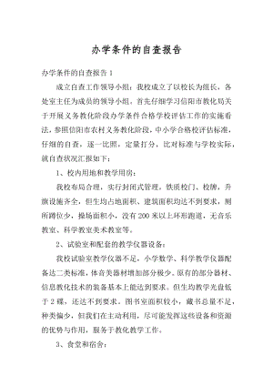 办学条件的自查报告范文.docx