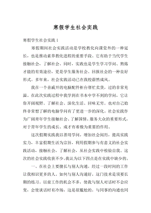 寒假学生社会实践精编.docx