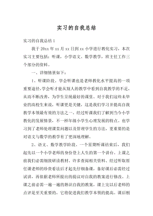 实习的自我总结精品.docx