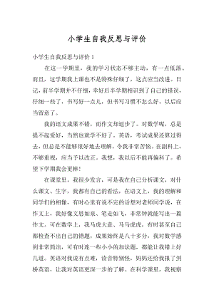 小学生自我反思与评价汇总.docx