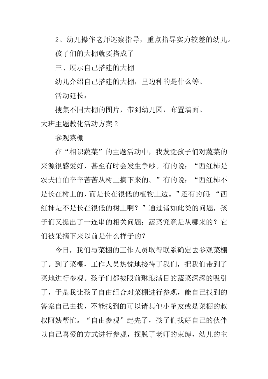 大班主题教育活动方案精编.docx_第2页