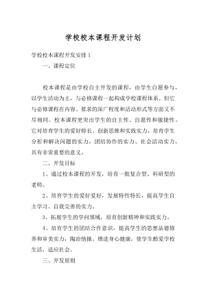 学校校本课程开发计划精编.docx