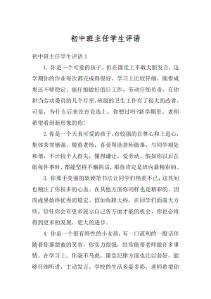 初中班主任学生评语优质.docx