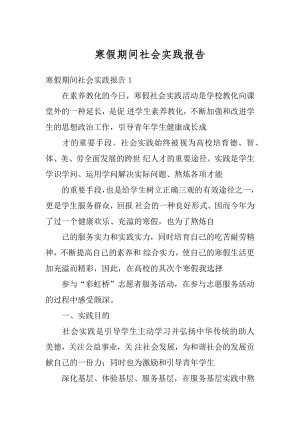 寒假期间社会实践报告例文.docx