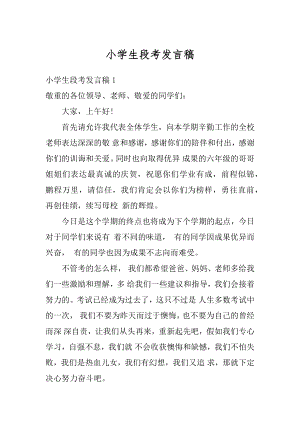 小学生段考发言稿优质.docx