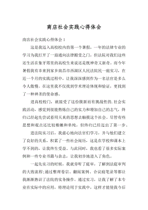 商店社会实践心得体会优质.docx