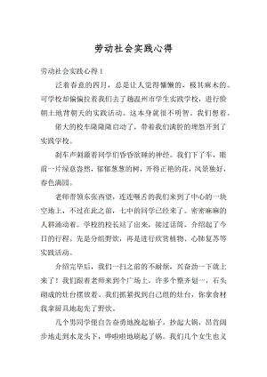 劳动社会实践心得精品.docx