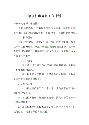 培训机构老师工作计划例文.docx