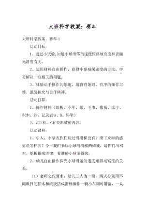 大班科学教案：赛车汇编.docx