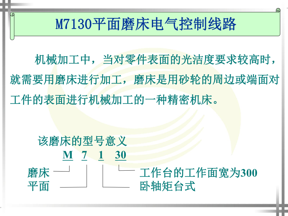 M7130平面磨床电气控制线路ppt课件.pptx_第1页