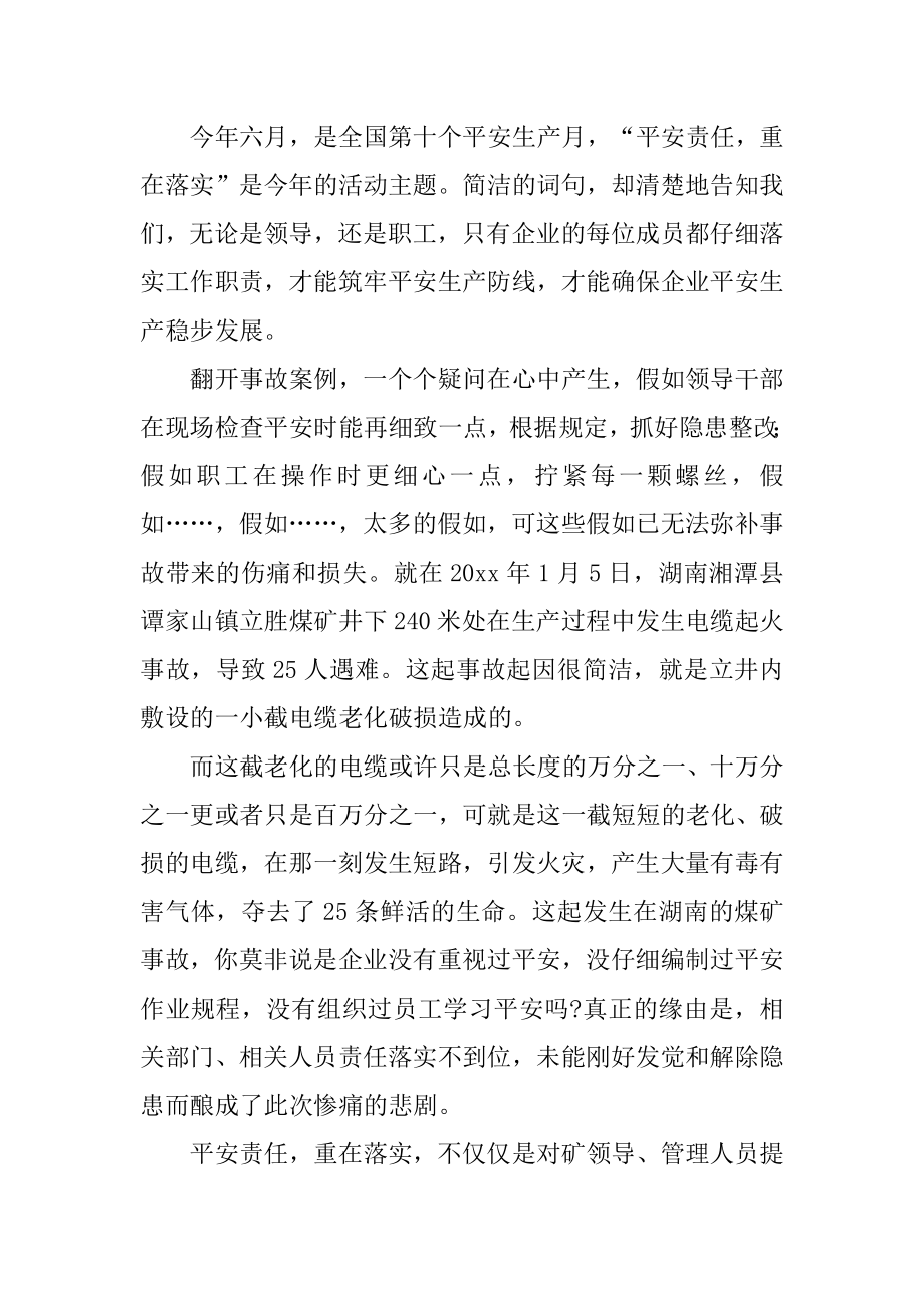 安全责任重在落实演讲稿精选.docx_第2页