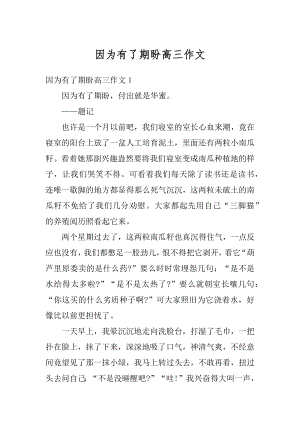 因为有了期盼高三作文汇编.docx