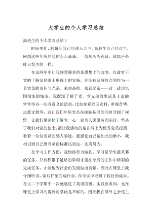 大学生的个人学习总结例文.docx