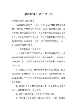 学校财务出纳工作计划精编.docx