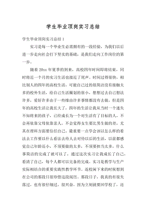 学生毕业顶岗实习总结汇编.docx