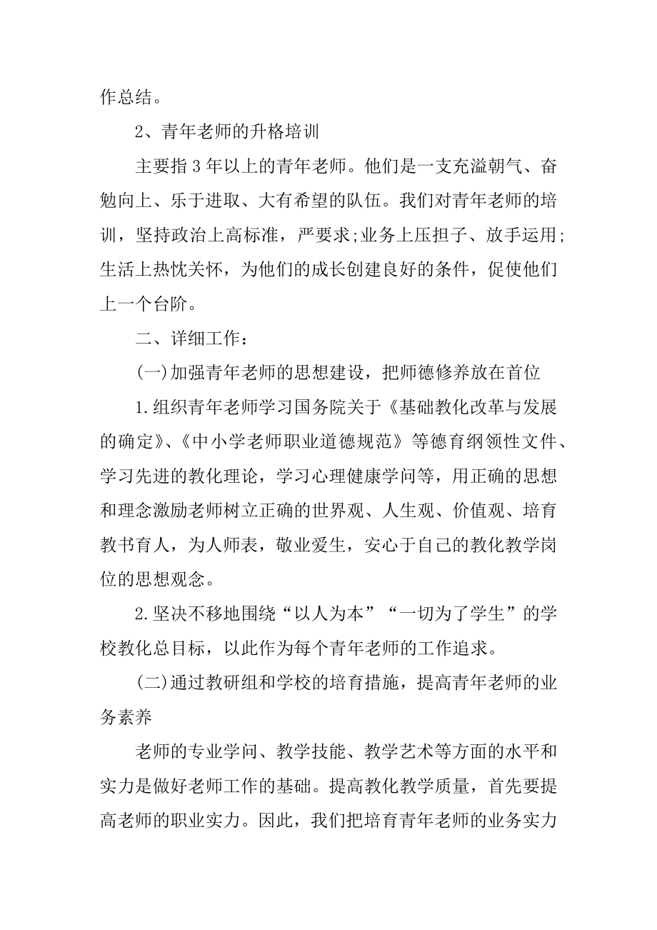 小学青年教师培训计划范例.docx_第2页