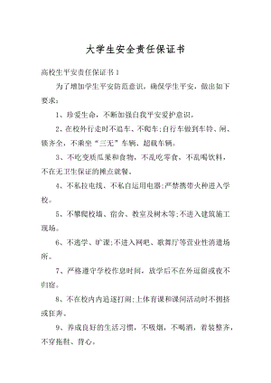 大学生安全责任保证书范本.docx