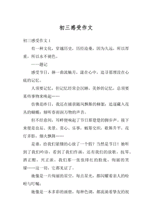 初三感受作文精编.docx