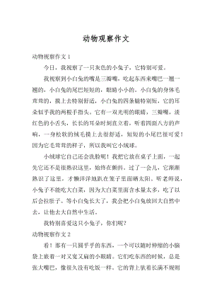 动物观察作文精编.docx