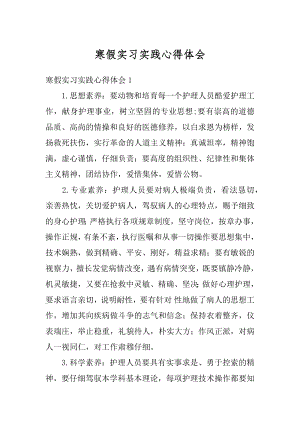 寒假实习实践心得体会汇编.docx