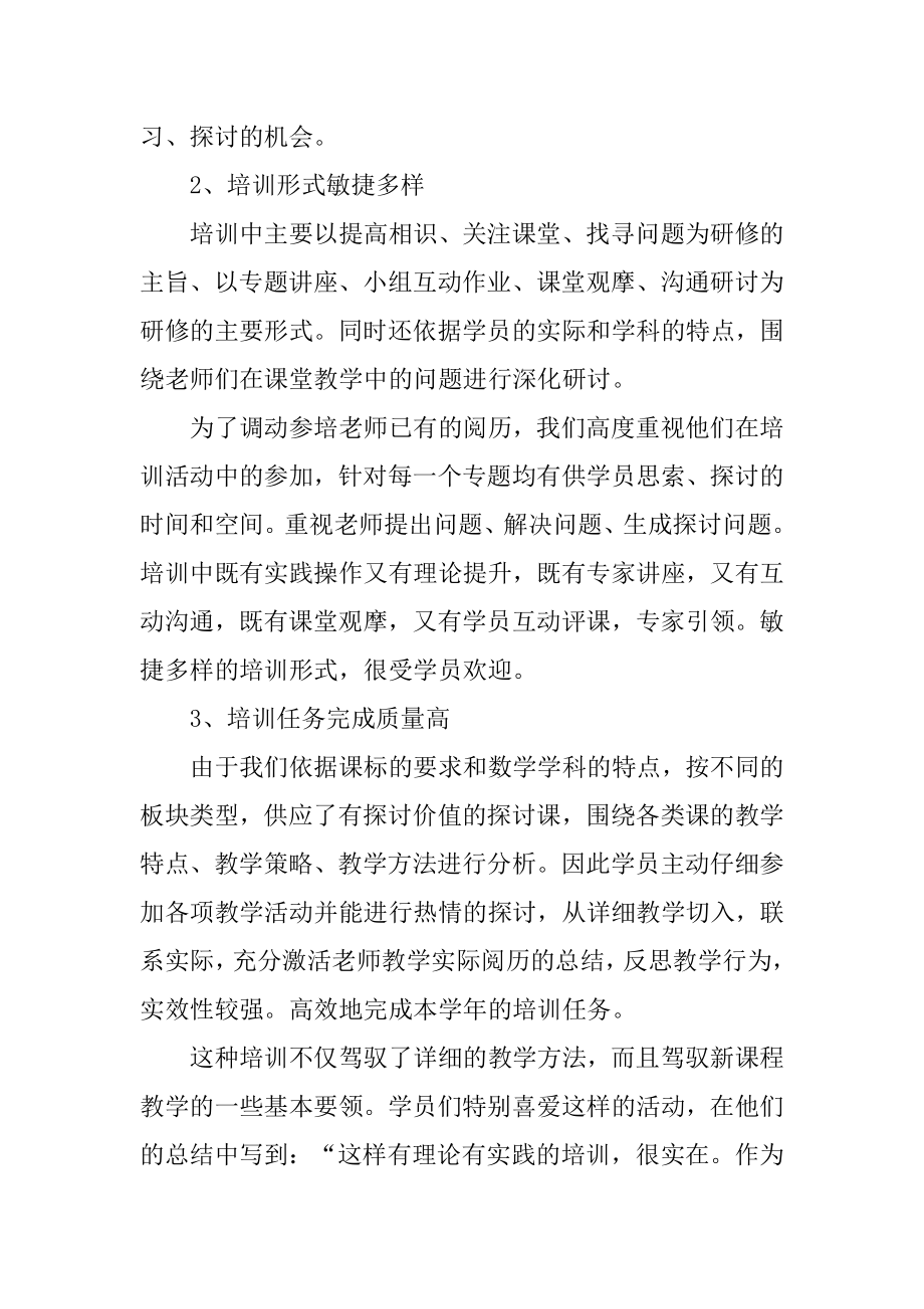 小学数学骨干教师暑期培训总结例文.docx_第2页