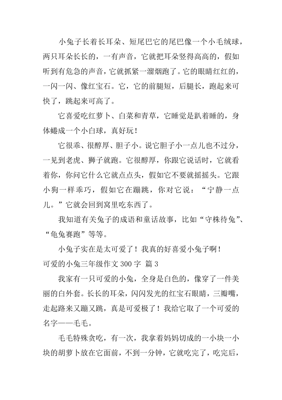 可爱的小兔三年级作文300字范文.docx_第2页