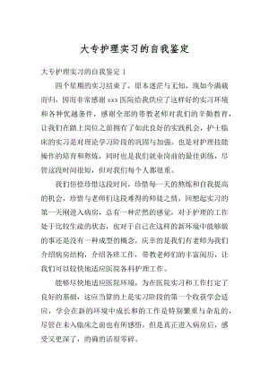 大专护理实习的自我鉴定例文.docx