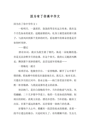 因为有了你高中作文精编.docx